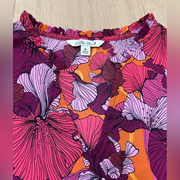 The Pioneer Woman Ruffle Neck Blouse with Flounce Sleeve - Picture 9 of 12